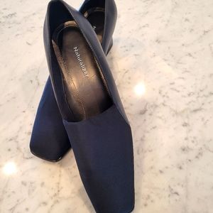 Naturalizer leather/satin wedge shoe